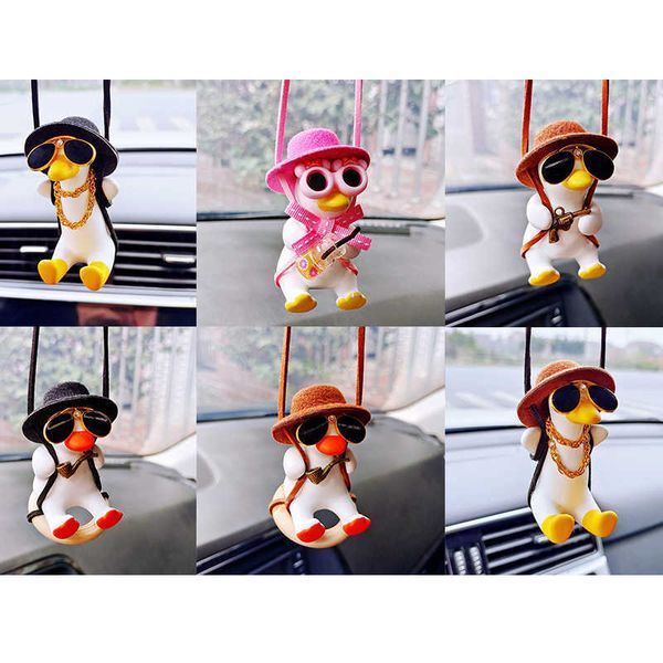 

interior decorations cute swing duck with straw hat car pendant decoration auto rearview mirror hanging ornaments interior decoraction acces
