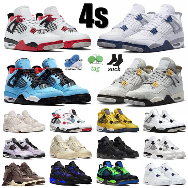 

jumpman 4 4s mens basketball shoes pn dust midnight navy fire red ts cactus jack canvas what the military black cat blue thunder men women t, White;red