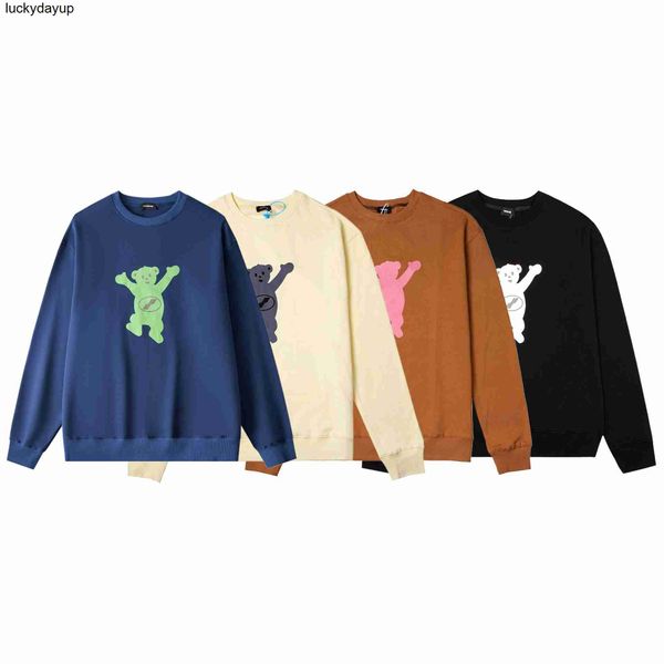 

women's hoodies designer sweatshirts winter bear print loose winter long sleeved women's loose cotton we11done couple's sweat, Black
