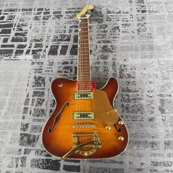 

large rocker f-hole six string electric guitar high-end pickup