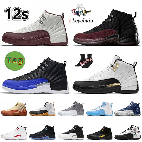 

mens jumpman 12 og 12s basketball shoes a ma maniere x white black burgundy crush university blue gold hyper royal stealth royalty men sneak