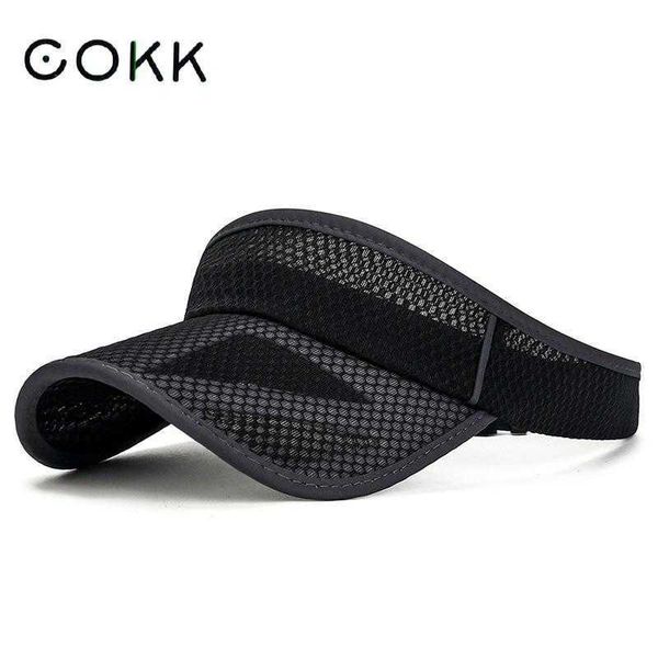 

beanie/skull caps cokk summer sports sun hats women hat men's cap adjustable sun visor uv protection empty tennis running sunscreen mes, Blue;gray
