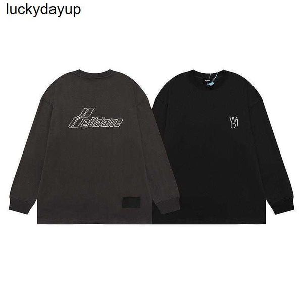 

designer women's hoodies sweatshirts fashion brand we11done new letter casual loose long sleeve sweater couples streetwear hoodie, Black