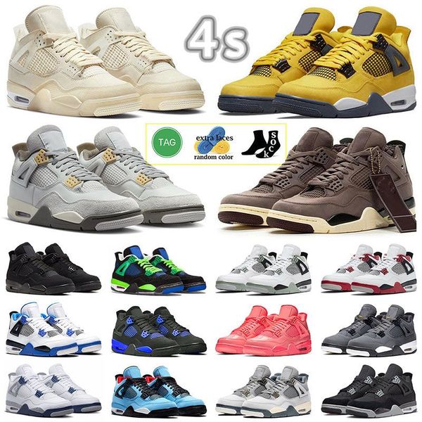

2023 high shoes boots light 4s lightning jumpman 4 basketball shoes red and white cement a ma manie violet ore brown military black cat yell