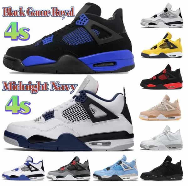 

4 4s women mens basketball shoes travis scotts purple sail white oreo university blue red thunder sneaker silver metallic size