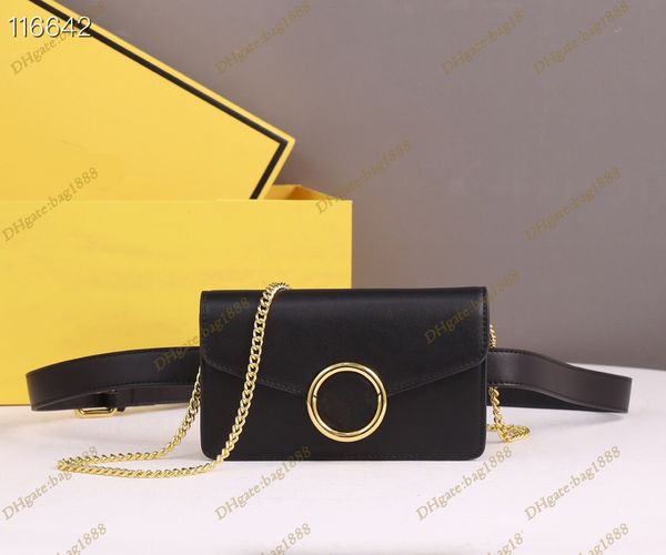 

classic designer women's bags horizontal flap chain oblique span bag fashion letter wide belt messenger waist bag