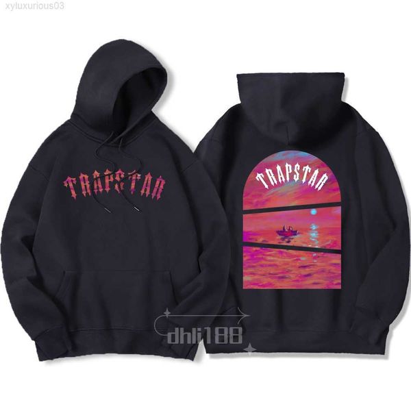 

hooded sweater trendy brand trapstar sweatshirt american hip hop loose casual ins selling clothing summer men's, Black