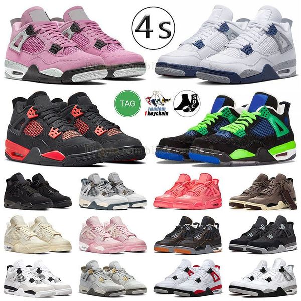 

mens womens fashion basketball shoes jumpman 4 pink ts blue doernbecher red cement 4s midnight navy blue yellow thunder military black cat d