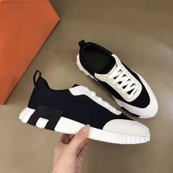 

famous design bouncing sneakers shoes for men technical canvas suede goatskin sports light sole trainers italy brands men's casual walk