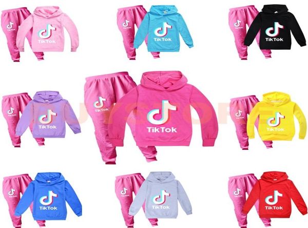 

2pcsset tiktok kids set long sleeve hoodie trousers cotton blend multicolor optional kids clothes boys girls clothing4200116, White