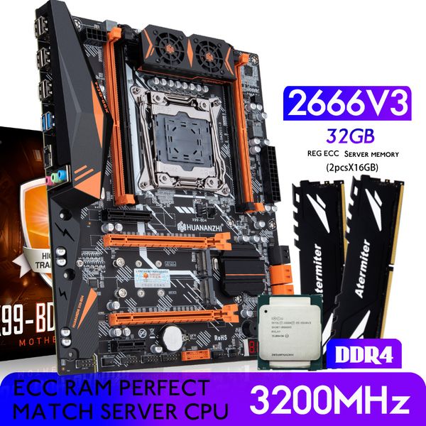 

bd4 motherboard combo kit set 2011-3 xeon e5 2666 v3 2 16gb 32gb 3200mhz ddr4 ram reg ecc memory nvme usb3.0 atx