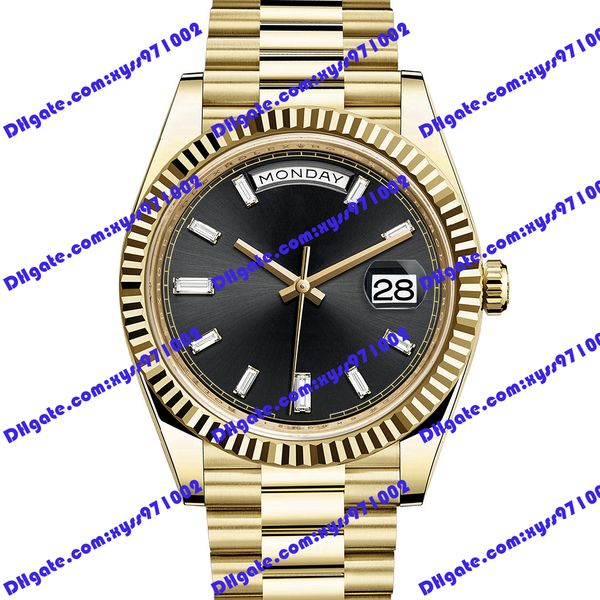 

highquality men's watch 2813 automatic mechanical watch m228238 40mm black dial gold stainless steel wristwatch calendar display 228239, Slivery;brown