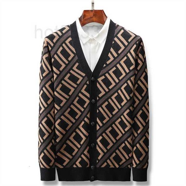 

men's sweaters designers british style autumn knitted cardigan sweater trend brand fashion classic f letter printing coat jumper leisur, White;black