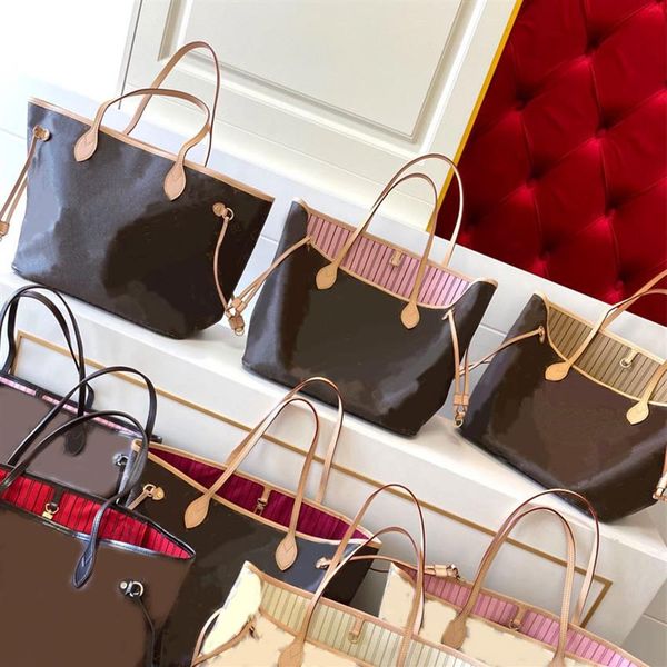 

shopping totes handbags shoulder bags womens bag lady purses brown large capacity package genuine leather clutch fashion high qual260m