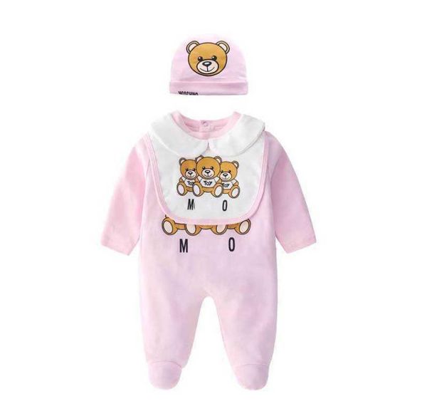 

kids designer clothes boys letter jumpsuit newborn romper baby infant toddler hatbibrobe set luxury baby girls designer clothes6700994, Blue