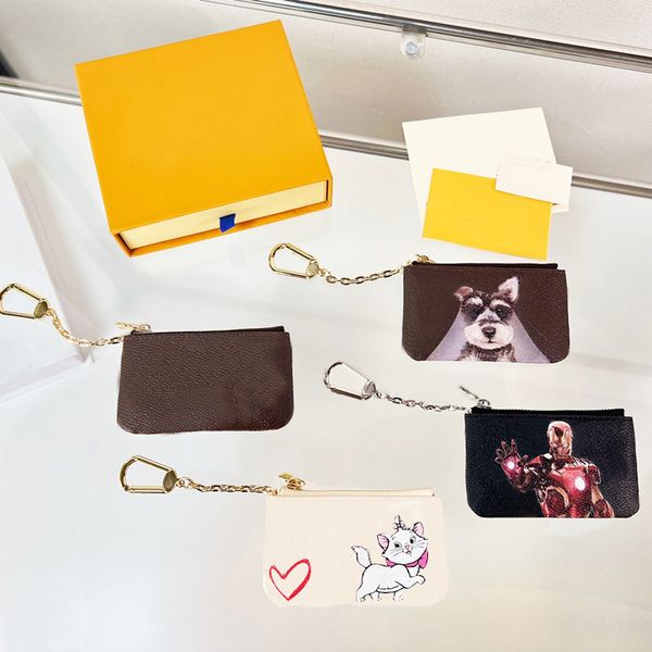 

designer wallets mens card holder purses cartoon women coin purse luxury keychain zipper wallet key pouch bag accessories bags charm portafo, Red;blue