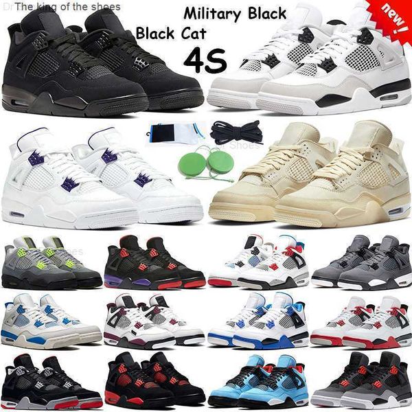 

4 retro military black 2022 basketball shoes men women sail 4s infrared university blue black cat fire red royalty neon purple metallic