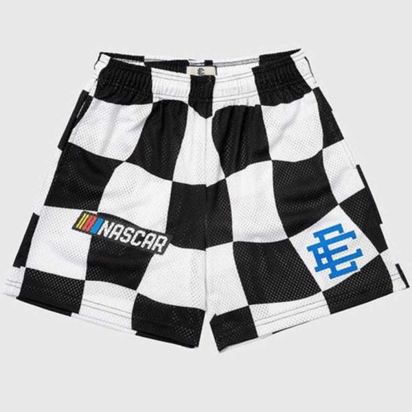 

men's fashion luxury ee shorts basic eric emanuel brand new york city skyline men women leisure fitness muscle sports pants mesh short, White;black