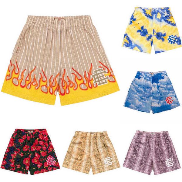 

luxury fashion ee men's shorts eric emanuel basic new york city skyline men women casual pants fitness muscle sports short mesh loose p, White;black