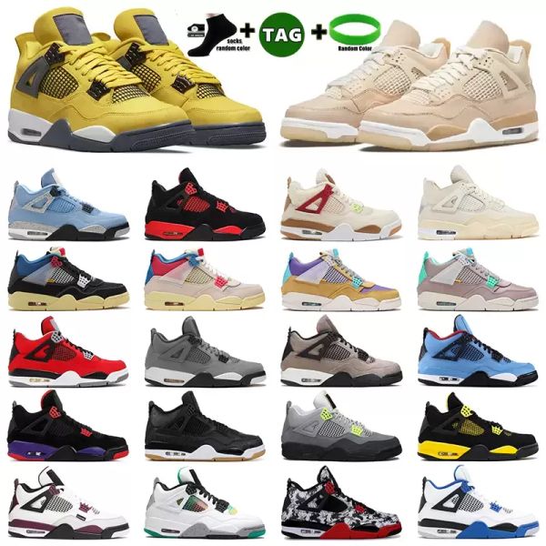 

2023 basketball shoes men women 4s jumpman university blue 4 black cat pure money guava ice motorsports metallic purple mens trainers athlet
