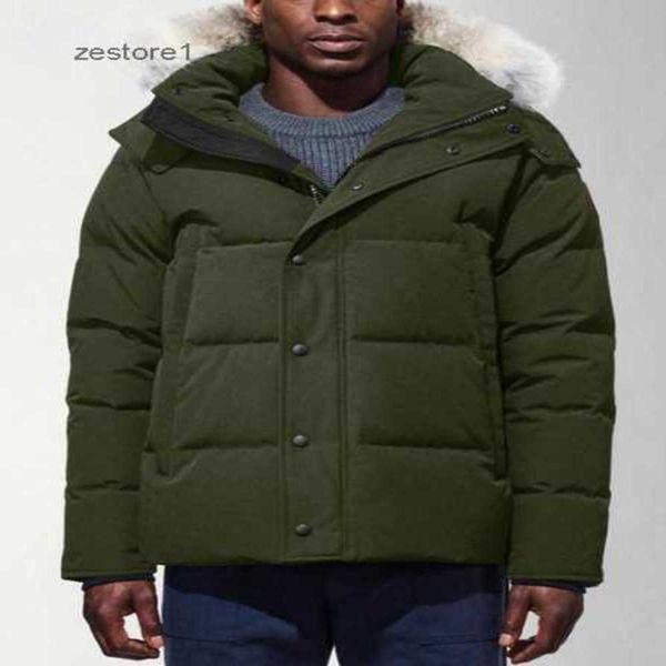 

brand big wolf fur men's down parka winter jacket arctic navy black green red outdoor hoodies shipping hu53