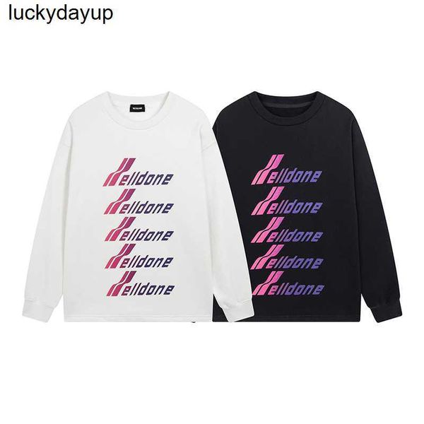 

women's hoodies sweatshirts designer winter new plush sweater we11done colorful bullet screen print pullover casual couple hoodie, Black