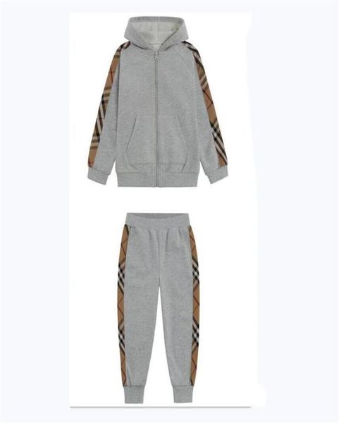 

spring autumn baby boys tracksuits sportswear kids clothing sets boy casual set cotton children plaid hoodies pants joggers 38 ye3282975, White