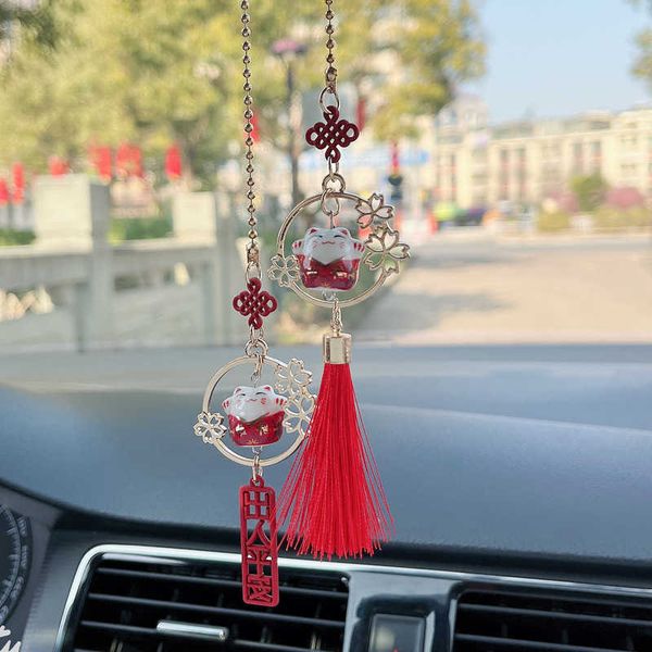 

interior decorations cartoon lucky cat accessories hanging pendants cute ornament for girls auto rearview mirror decoration car accesories i