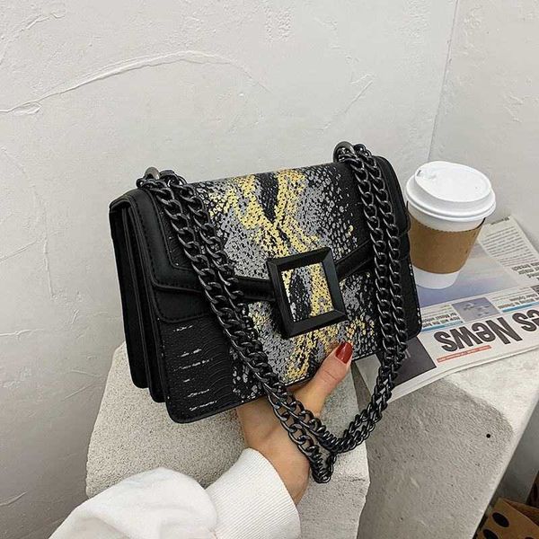 

2022 serpentine bags ladies shoulder crossbody chain luxury lock hand bag women snake skin pattern purse crossbody bag
