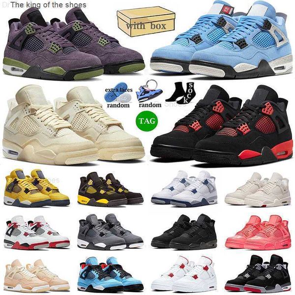 

box 2022 with retro basketball shoes 4s iv jumpman university blue red thunder offs white sail infrared jorda 4 j4 men women trainers