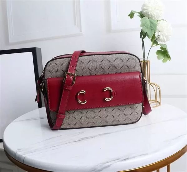 

italy designer women horsebit handbags fashion classic style shoulder bags epilogue leather clutch bag crossbody office message bags brown, Black;red