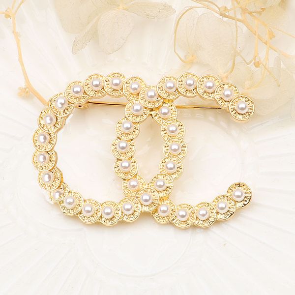 

brand designer double letter brooches inlay crystal rhinestone sweater suit collar pin fashion mens womens golden silver brooche jewelry acc, Gray