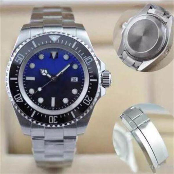 

blue black dial luminous watch d-weller rotatable ceramic bezel 44mm stainless steel 116660 blso automatic divers mens watches wri259l, Slivery;brown