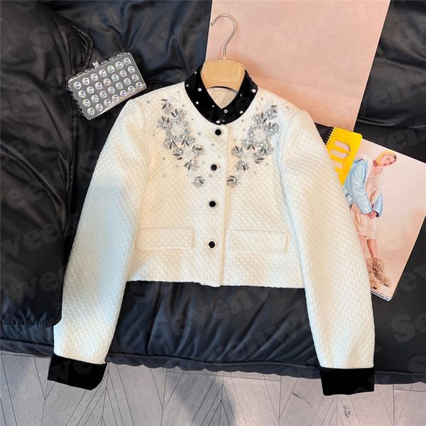 

luxury rhinestone coats jackets for women velvet collar splice coat elegant ladies fashion jacket outwear, Black;brown