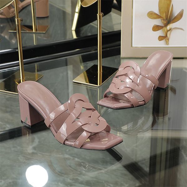 

sandals luxury design 2023 yslity fashion women summer high heels leather cross tie men flat casual slippers 01-017, Black