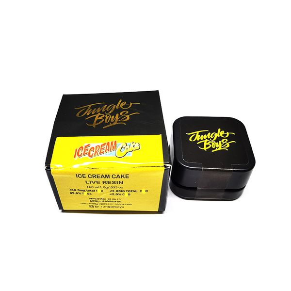 

1g jungle boys jar connected gelato live resin badder glass packaging jar box package jungle boys live sauce 0.035oz container wholesale chi