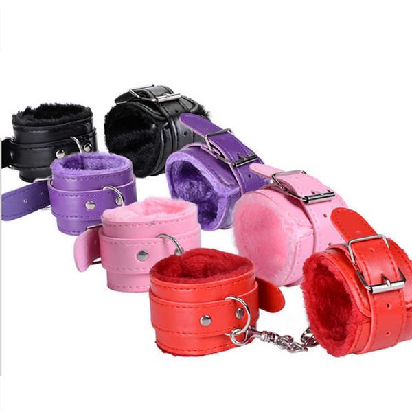 

toy massager fun leather plush handcuffs alternative toys binding provocative supplies straight