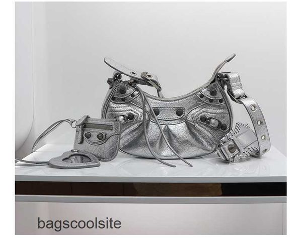 

rivet cagole crescent designer bag in balencigas bags three wrinkled one 2023 le single shoulder messenger high sense leisure leather motorc