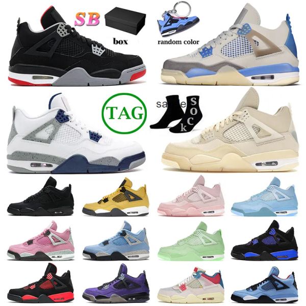 

2023 oots 2023 with original 4s designer jumpman basketball shoes for mens womens 4 iv sb bred seafoam retro peach pink sail green craft whi, Black