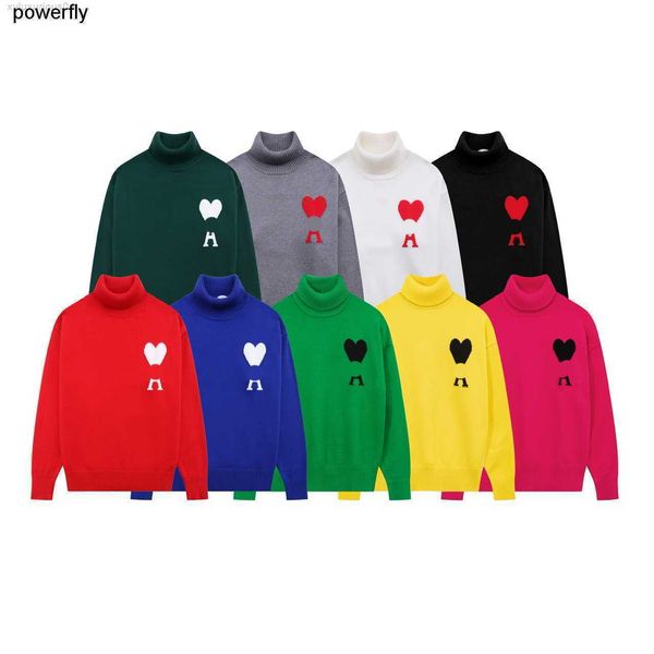 

men's sweaters designer collar amis sweater winter love jacquard pullover men women's fashion streetwear sweaters, White;black