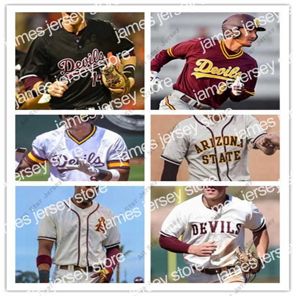 

baseball jerseys baseball jerseys college arizona state sun devils jersey hunter jump spencer torkelson trevor hauver myles denson baseball, Blue;black