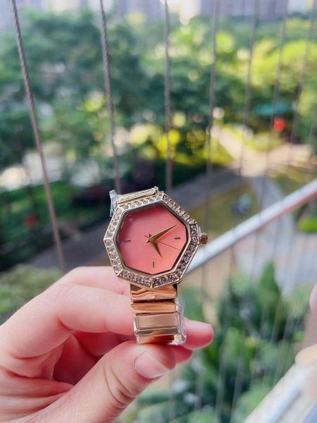 

wristwatches for 2022 new womens watches three stitches quartz watch luxury brand steel belt diamond lady accessories fashion di style of br, Slivery;brown