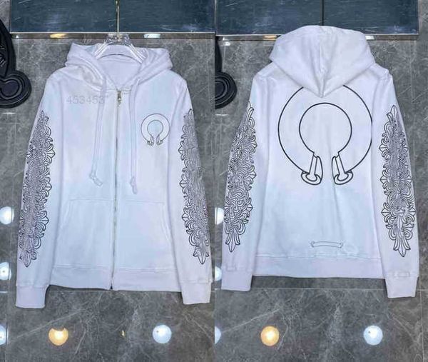 

q4t0 men's hoodies sweatshirts designer hearts hoodie chromes mens hoody clothing womens heart hooded ch cross flower arm front printed, Black