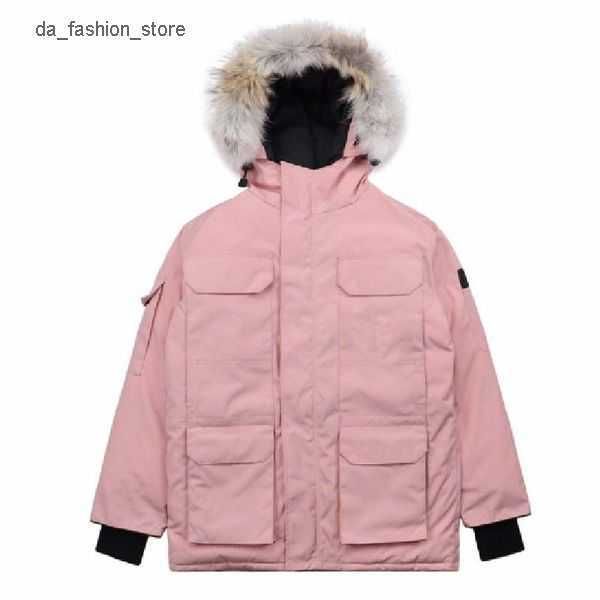 

canada winter down coat mens fashion parka waterproof windser advanced fabric thick doudoune with wolf fur keep warm jacket coats factory pu, Black