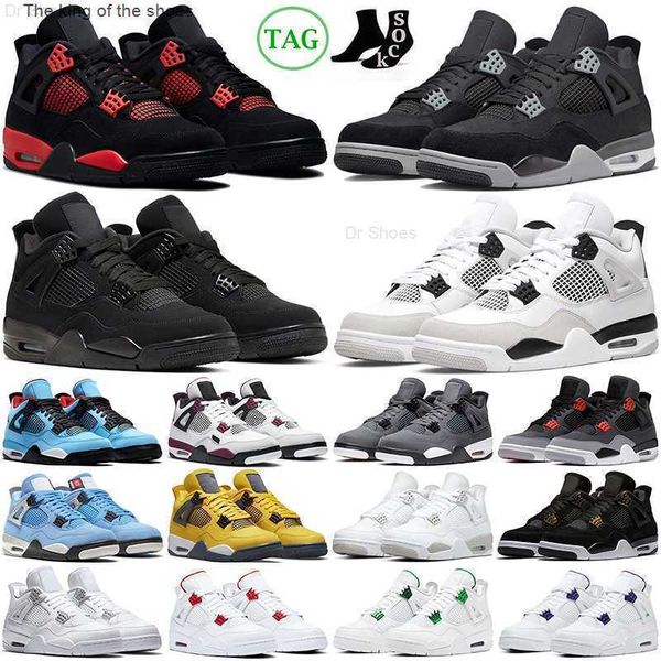

4 men women basketball shoes jumpman 4s military black cat cactus jack red thunder university blue mens trainers womens 4 outdoor sports