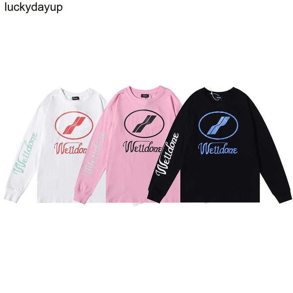 

women's hoodies designer sweatshirts we11done sweater long sleeve new winter print loose round neck t-shirt men women hoodie, Black