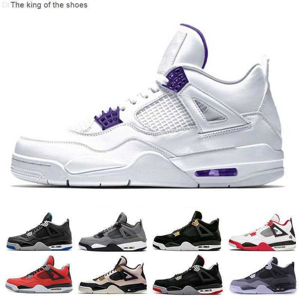 

new 4 mens basketball shoes court purple loyal blue pine green bred pure money 4s sneakers sports shoes size 7-13