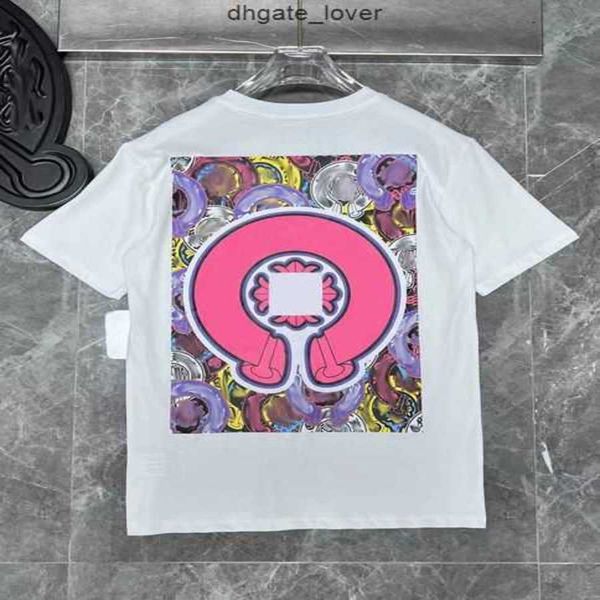 

fashion luxury women's t shirt ch brand tees men women sanskrit letter sweatshirts short sleeve horseshoe designer couple t-shirtsg7y2, White