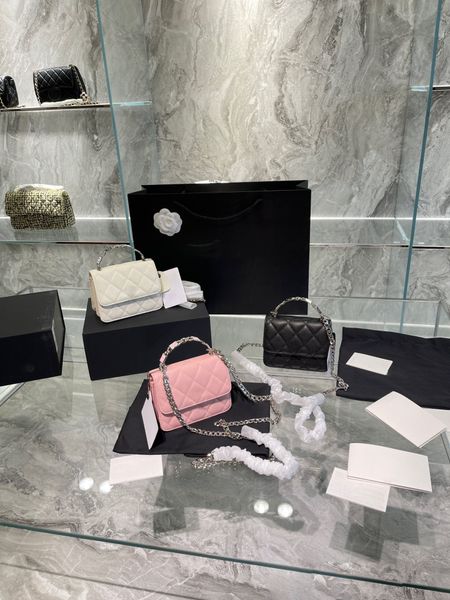 

caviar leather brand luxurys designers women bags luxury handbag flip wallet purse silver chain winter 2023 shoulder bag messenger bag 5a