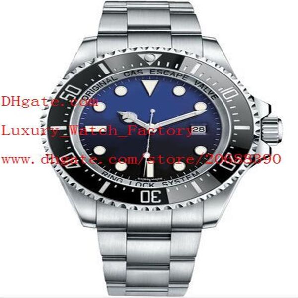 

factory supplier luxury ceramic bezel stainless steel d-blue seadweller 116660 44mm automatic mechanical mens men's watch wat2765, Slivery;brown